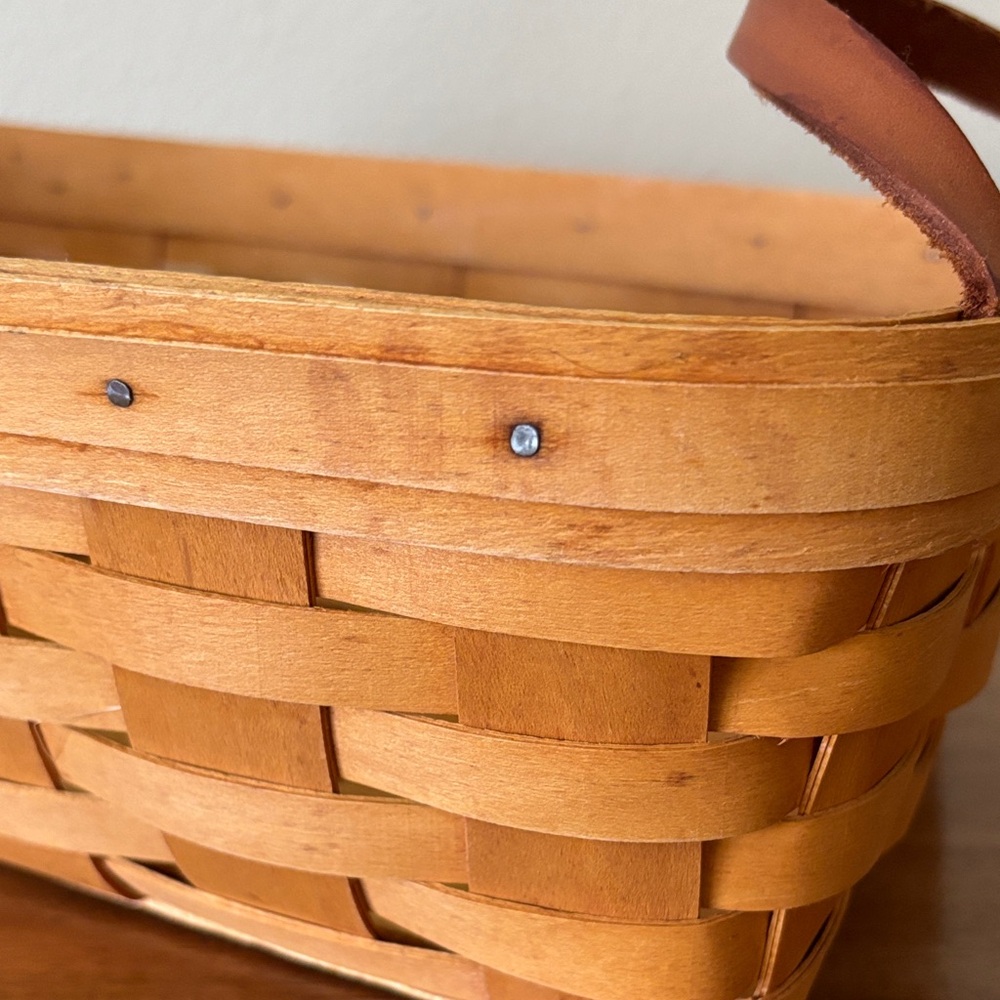 Longaberger Handwoven Pantry Basket with Leather Handles - Picture 8 of 10